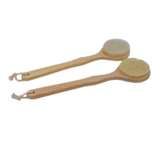 Customized Wood Long Handle bath brush Back Brush Bristle Shower Massage Body Bath Brush